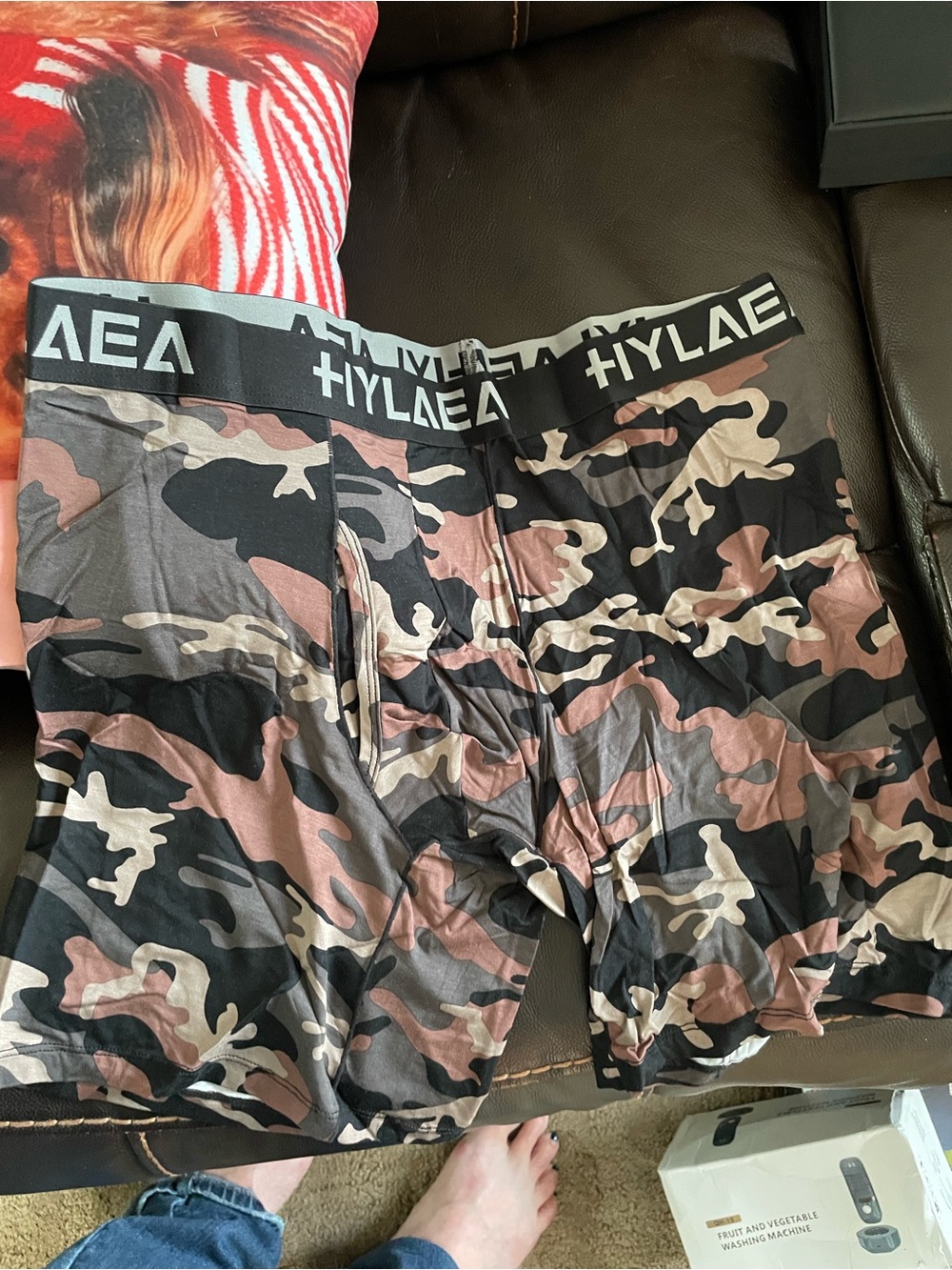 Men’s Camo Boxer Briefs — Black & Brown
